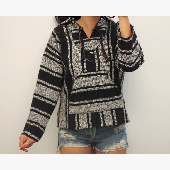 Vintage Sweaters - Vintage Drug Rug/ Baja Poncho